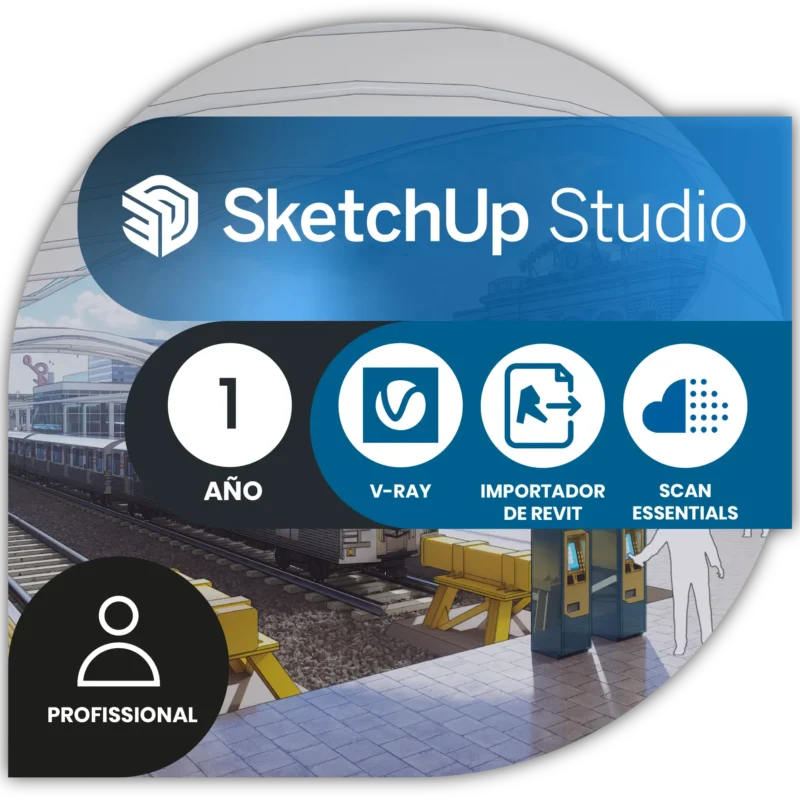 SketchUp Studio | SketchUp Pro + V-Ray + Scan Essentials + Importador de Revit - Licencia Profesional Anual
