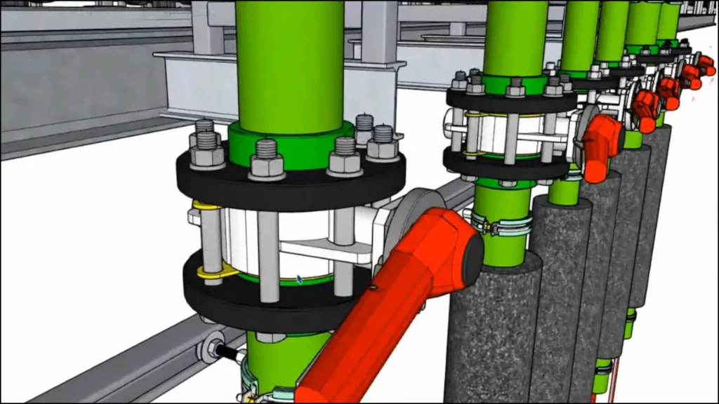 Modelo de válvula SketchUp para armazenamento e utilização de energia durante o dia. Complemento fundamental para a eficiência energética.