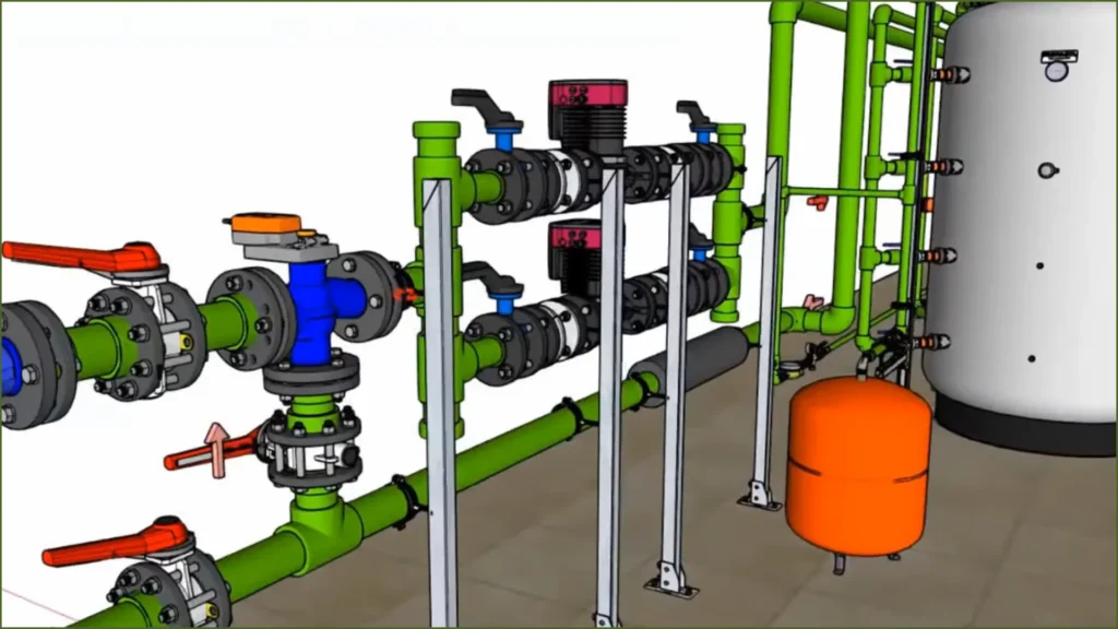 Mais elementos integrados manualmente com o SketchUp necessários para que o desenho tenha um bom fluxo laminar e para garantir que funciona de forma eficiente, correta e não interfere com os padrões de qualidade.