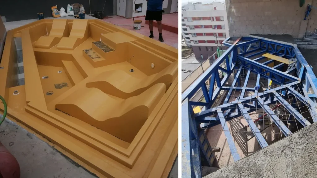 instalação de piscina pré-fabricada no telhado sketchup hotel urbano manuel sanabria 5