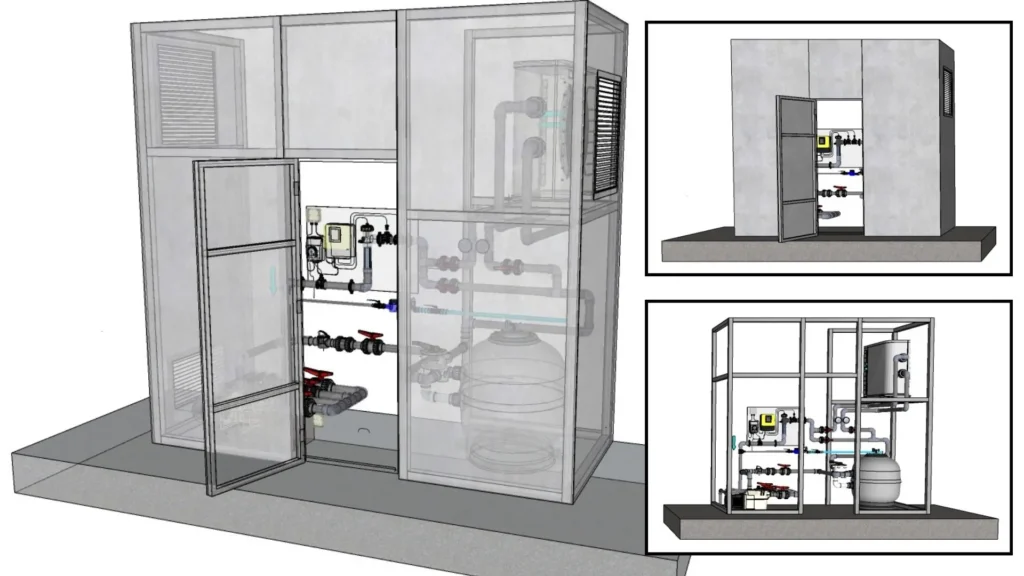 instalação de piscina pré-fabricada no telhado sketchup hotel urbano manuel sanabria 7