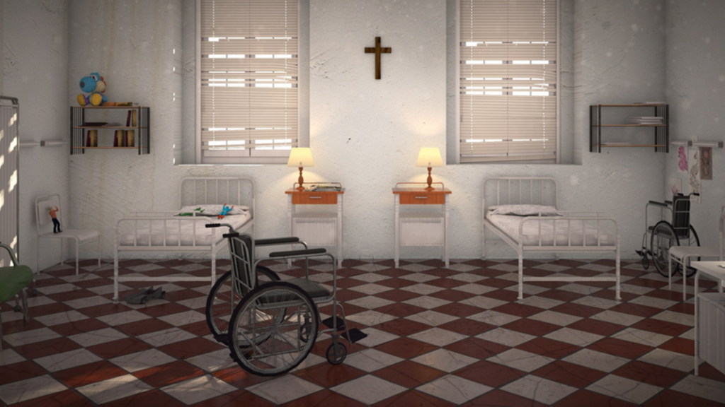 Projeto de orfanato em 3D para uma representação precisa necessária para a construção