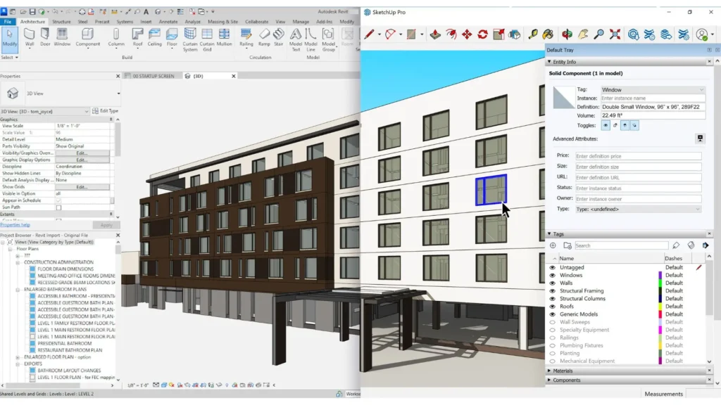 Importador de ficheiros Revit no SketchUp Studio, melhorando a compatibilidade e a interoperabilidade com projectos BIM.