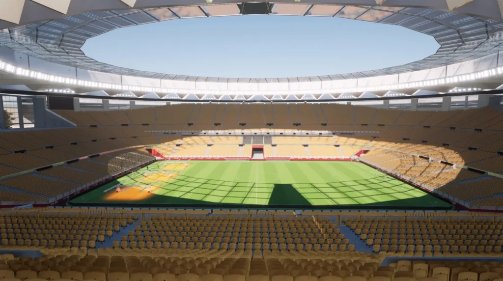 Grandes Estádios, Grandes Eventos_ Desenho 3D com SketchUp e Twinmotion por Javier Caireta Propuesta Estádio La Cartuja