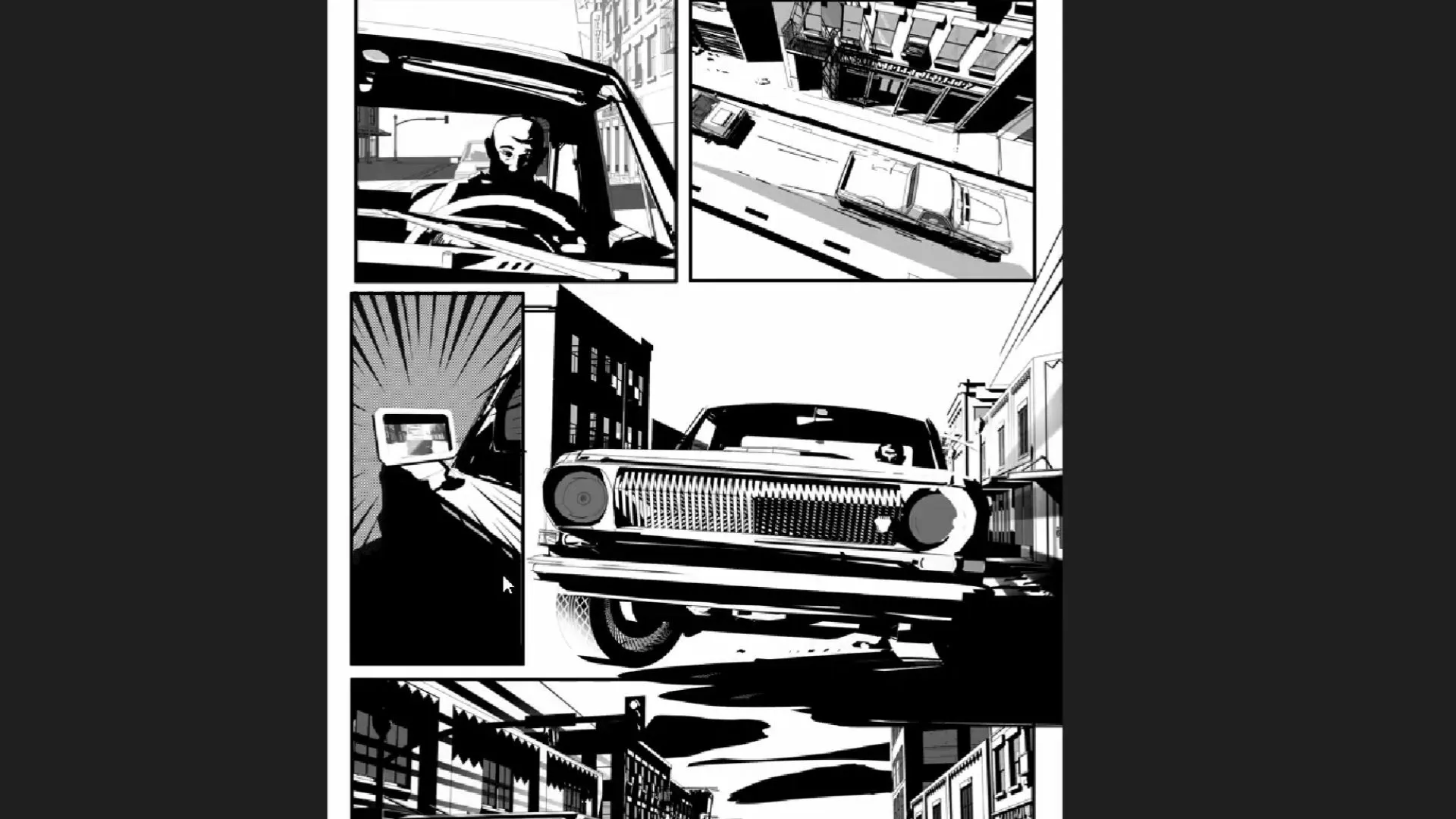 Página de banda desenhada concebida com o SketchUp que faz parte do projeto Comic & Storyboard de Riccardo Massironi.