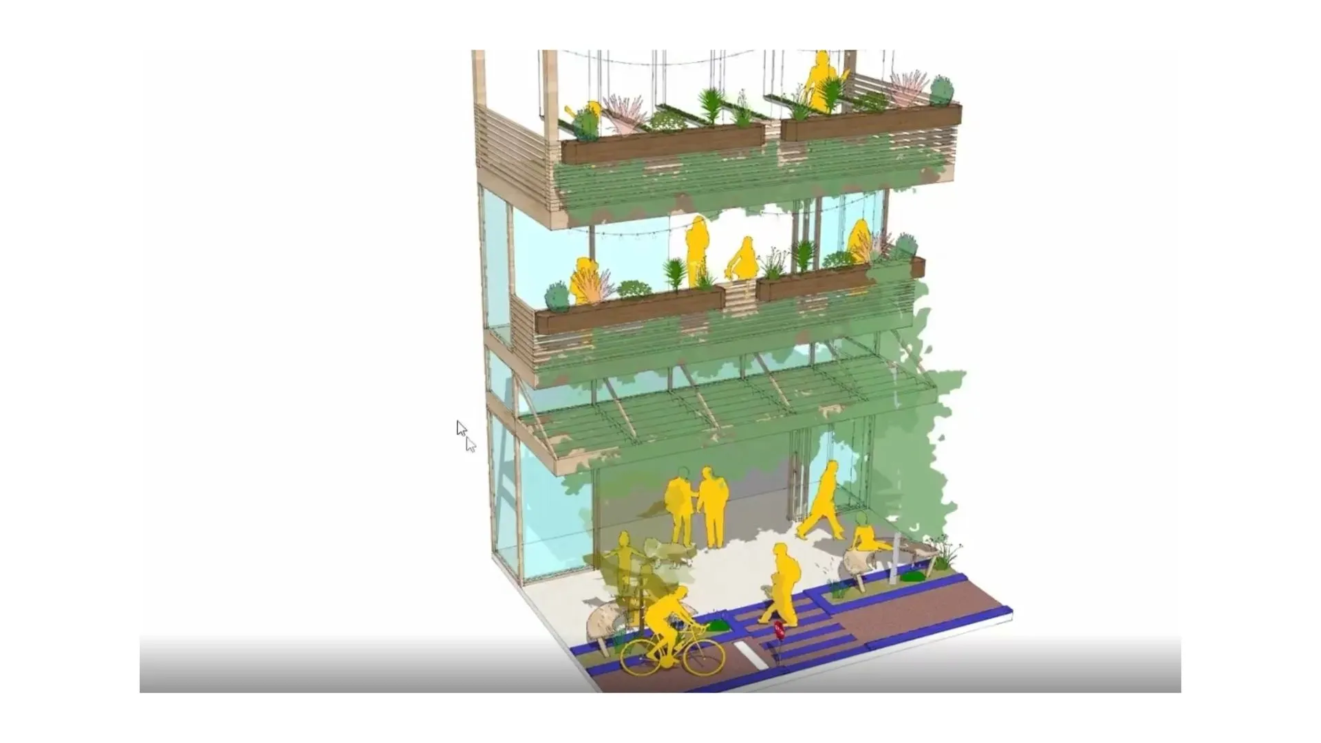 Ideia concetual para uma fachada desenhada no SketchUp. Desenho vencedor do SketchUp Sprint Challenge 2025 por Raphael Craveiro.
