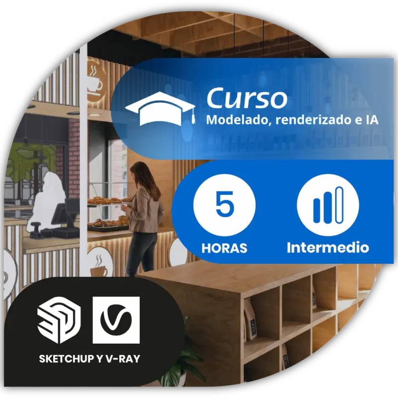 Curso SketchUp y V-Ray con IA | Modelado, Renderizado e Inteligencia Artificial